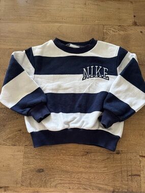 Nike Navy & White Striped Crewneck Sweatshirt size 2T rugby